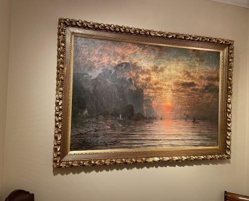 Adelsteen Normann - Midnattsol ved Vågakallen, Lofoten 130x180