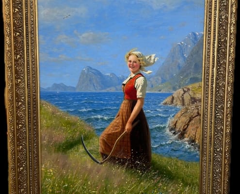Hans Dahl - Slåttonn ved fjorden 85x115 (1)