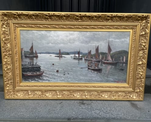 Laurits Haaland - Fra havna 1930 53x88