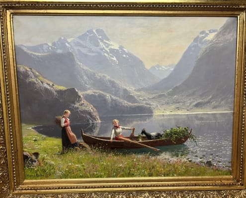 Hans Dahl - Bondepiker ved et fjellvann 2