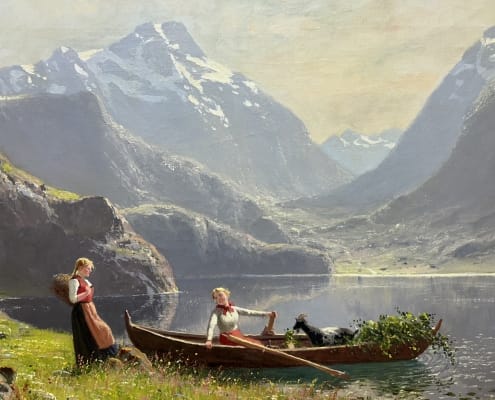 Hans Dahl - Bondepiker ved et fjellvann 3