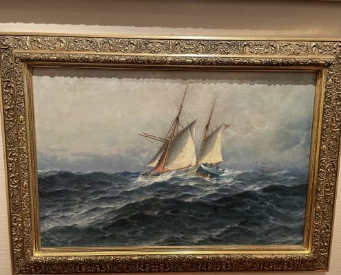 Hjalmar Johnssen - Galeas i høy sjø c.1885 80x110