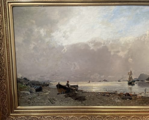 Anton Rasmussen - Fjordlandskap med fiskere 2