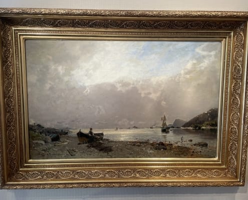 Anton Rasmussen - Fjordlandskap med fiskere 88x124