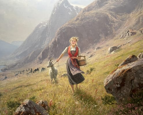 Hans Dahl - Seterjente med geiter i Sognefjellet 3 (1)