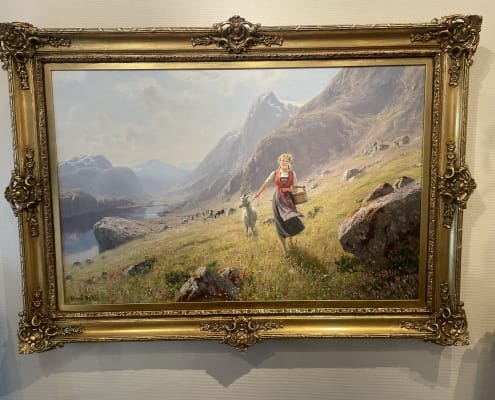 Hans Dahl - Seterjente med geiter i Sognefjellet 92x131 (2)